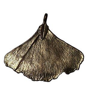Gold Toned Ginkgo Leaf Pendant Charm DIY Jewelry Making Crafting Women